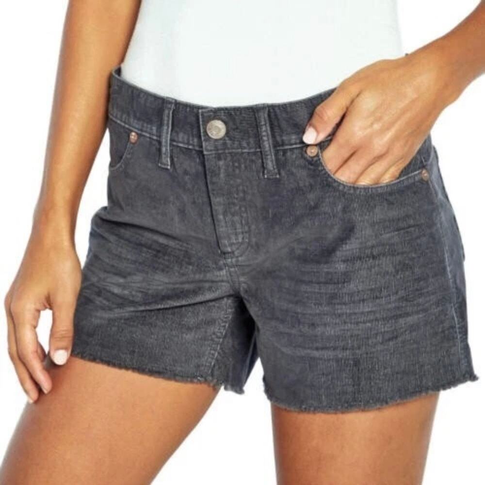 GAP Gray Corduroy Cut Off Shorts Frayed Hem Size 12 Summer Casual‎ Vacation
